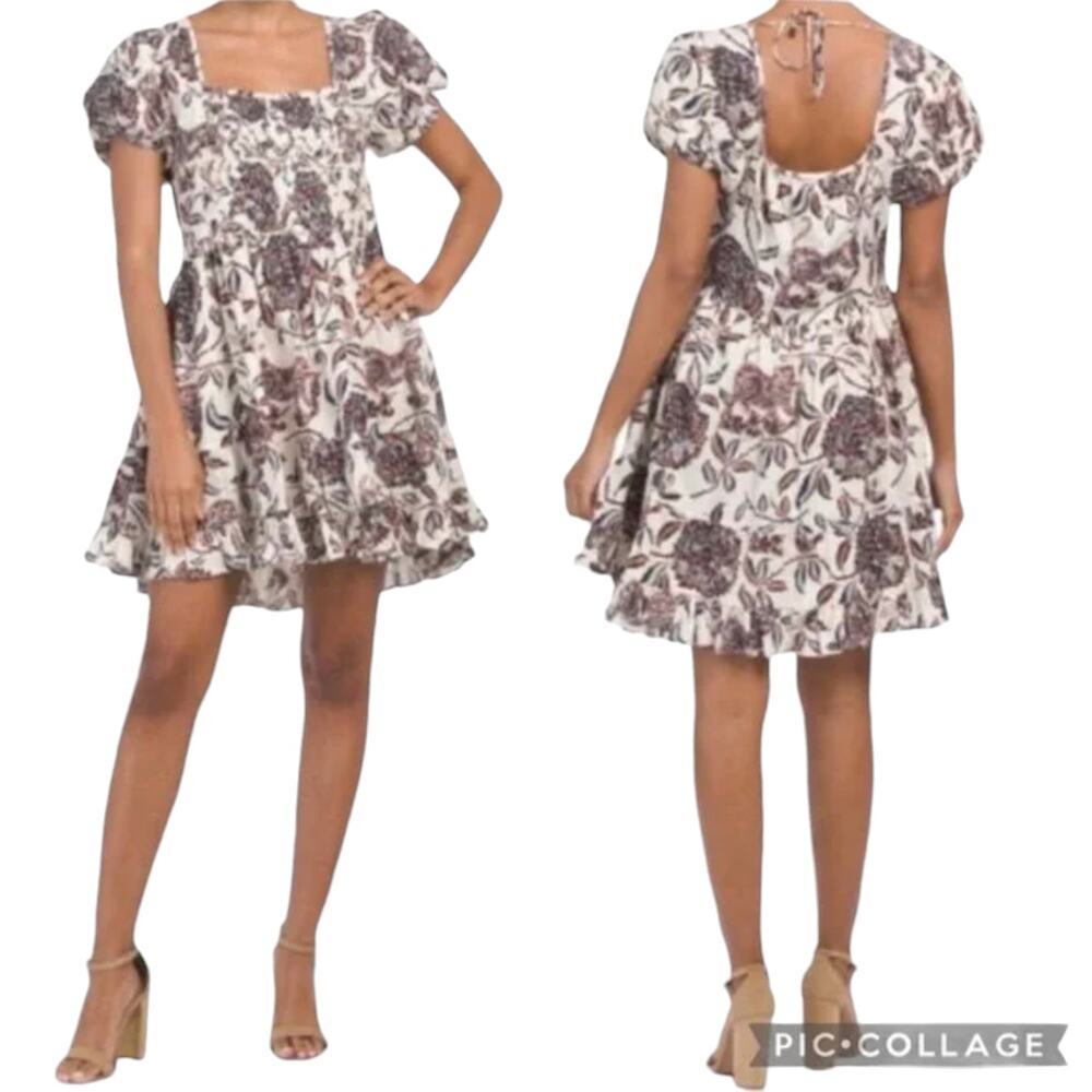 House of Harlow 1960 Floral Peasant Puff Sleeve Dress - Picture 2 of 12